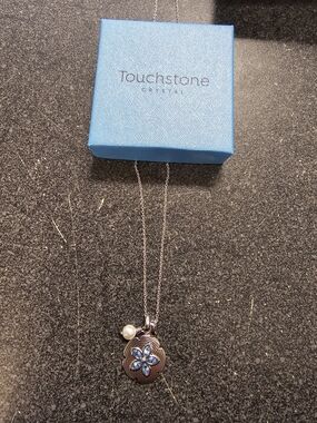 Touchstone Crystal Silver-tone Necklace- Sea Treasure Necklace